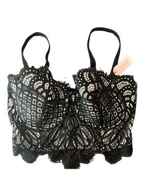 NWT DOBREVA Black Lace Bustier